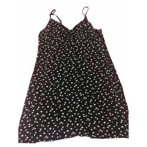 Hollister Floral Print Dress Size Large Black white